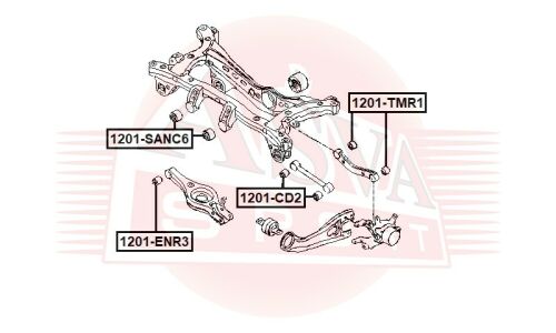 Сайлентблок Asva, арт. 1201-TMR1