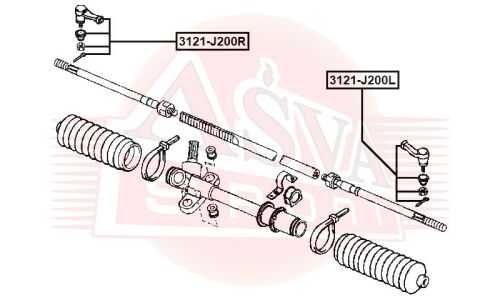 Наконечник рулевой тяги Asva, правый, арт. 3121-J200R