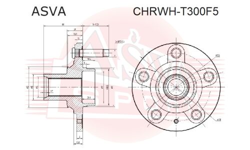 Ступица колеса Asva, передняя, арт. CHRWH-T300F5