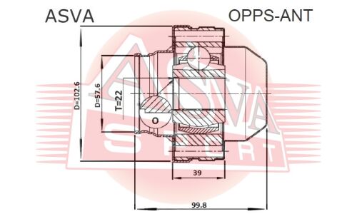 ШРУС карданного вала Asva, арт. OPPS-ANT