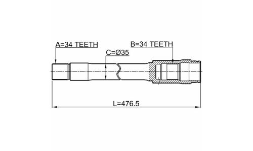 Полуось Febest, передняя, правая, арт. 0112-UZJ200F