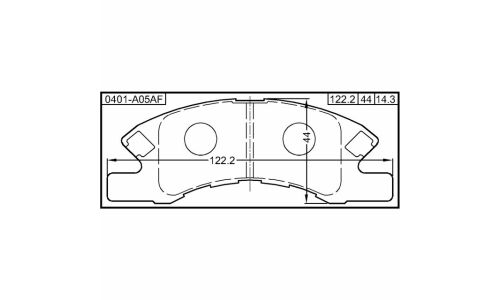 Колодки тормозные дисковые Febest, передние, комплект на ось (4 шт), арт. 0401-A05AF