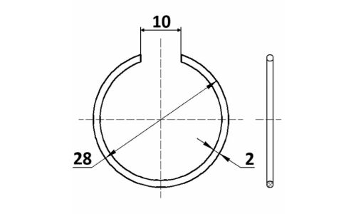 Кольцо стопорное 28x2 | прав/лев Febest, арт. CC-1-28X2