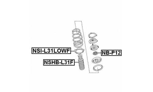 Прокладка пружины подвески Febest передняя, правая/левая, нижняя, арт. NSI-J31LOWF