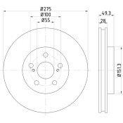 Диск тормозной Nisshinbo, арт. ND1019