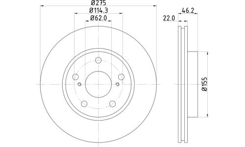 Диск тормозной Nisshinbo, арт. ND1022K