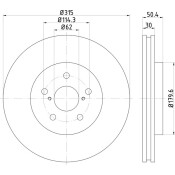 Диск тормозной Nisshinbo, передний, арт. ND1025K