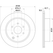 Диск тормозной Nisshinbo, задний, арт. ND2032K