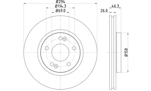 Диск тормозной Nisshinbo, передний, арт. ND6021K
