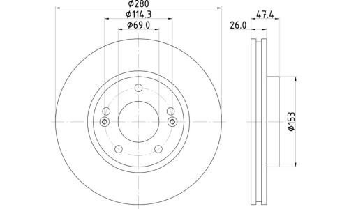 Диск тормозной | перед Nisshinbo, арт. ND6032K