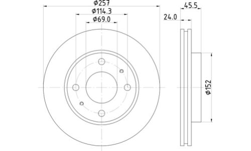 Диск тормозной | перед Nisshinbo, арт. ND6044K