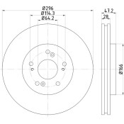 Диск тормозной Nisshinbo, передний, арт. ND8037K