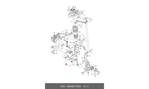 Сайлентблок VAG, передний, арт. 4M0 407 182 A