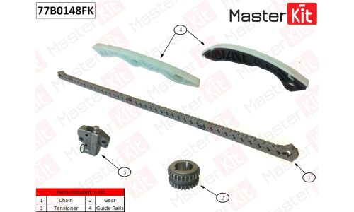 Комплект для замены цепи ГРМ MasterKit 77B0148FK для двигателей 4B10, 4B11, S61, Y61
