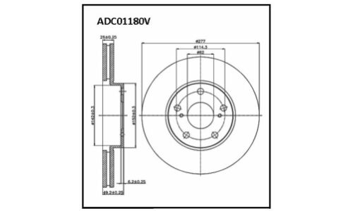 Диск тормозной Allies Nippon, передний, арт. ADC01180V