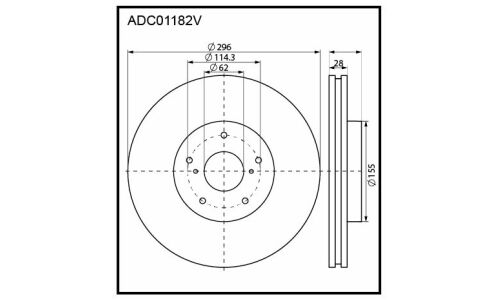 Диск тормозной Allies Nippon, передний, арт. ADC01182V