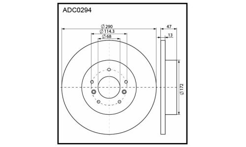Диск тормозной Allies Nippon, задний, арт. ADC0294