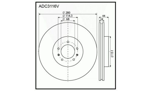 Диск тормозной | перед Allied Nippon, арт. ADC3116V