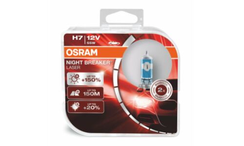 Лампа галогенная Osram Night Breaker Laser H7 (PX26d, T11), 12В, 55Вт, 3200К, комплект 2 шт, арт. 64210NL-HCB