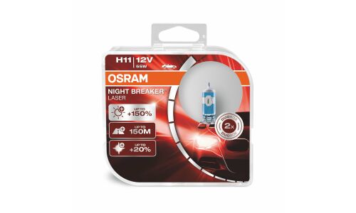 Лампа галогенная Osram Night Breaker Laser H11 (PGJ19-2, T11), 12В, 55Вт, 3200К, комплект 2 шт, арт. 64211NL-HCB
