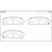 Колодки тормозные дисковые jFBK, передние, комплект на ось (4 шт), арт. HN-610