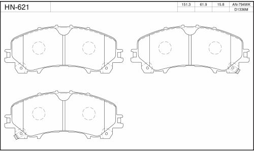 Колодки тормозные jFBK дисковые, арт. HN-621