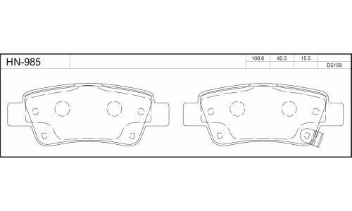 Колодки тормозные jFBK дисковые, арт. HN-985