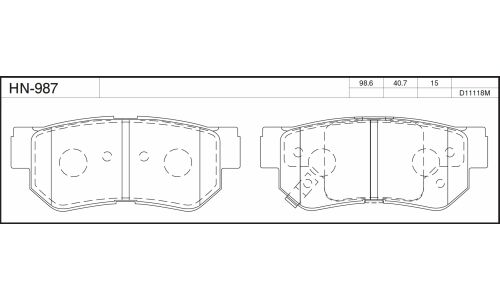 Колодки тормозные jFBK дисковые, арт. HN-987