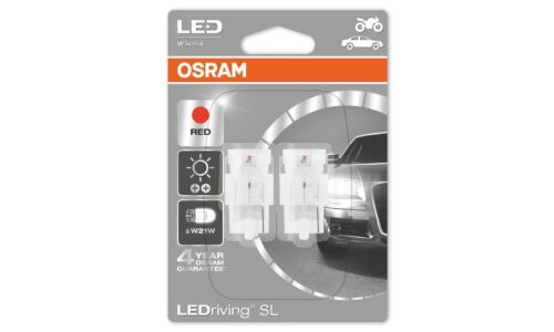 Лампа светодиодная Osram Standard W21W (W3x16d, T20), 12В, 21Вт, комплект 2 шт, арт. 7706R-02B