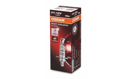 Лампа галогенная Osram Night Breaker Silver H1 (P14.5s, T8), 12В, 55Вт, 3200К, 1 шт, арт. 64150NBS