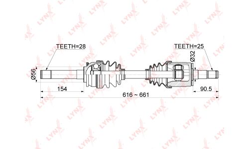 Привод в сборе | перед лев LYNXauto, арт. CD-1087