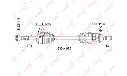 Привод в сборе | перед лев LYNXauto, арт. CD-1099A