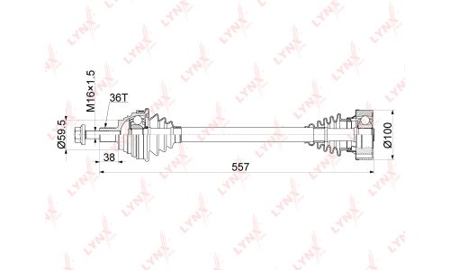Привод в сборе LYNXauto, передний, левый, арт. CD-1132