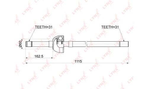 Привод в сборе LYNXauto, передний, левый, арт. CD-1170