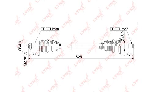 Привод в сборе LYNXauto, задний, правый, арт. CD-1038