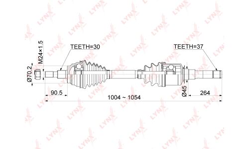Привод в сборе LYNXauto, передний, правый, арт. CD-1081