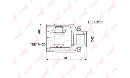 ШРУС LYNXauto, внутренний, арт. CI-3770