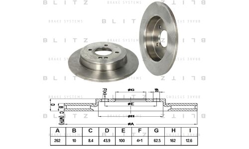 Диск тормозной Blitz, задний, арт. BS0345