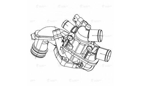 Термостат Luzar, для Peugeot 308, Citroen C4, «быстросъём» и датчик, с корпусом, арт. LT 2090