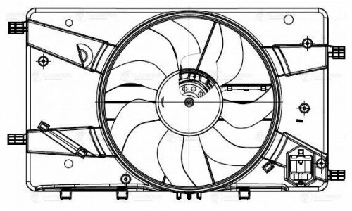 Вентилятор охлаждения радиатора Luzar, с кожухом, для Opel Astra J, арт. LFK 21106
