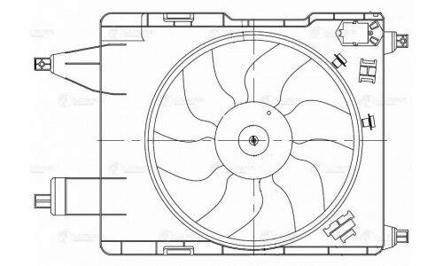 Вентилятор охлаждения радиатора Luzar, с кожухом, для Renault Megane, арт. LFK 0909