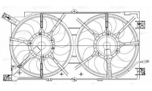 Э/вентиляторы охл. с кожухом (2 вент.) для а/м SsangYong NewActyon/Korando C (10-) Luzar, арт. LFK 1755
