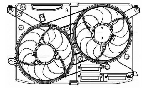 Вентилятор охлаждения радиатора Luzar, с кожухом, с 2 вентиляторами, для Ford Mondeo, арт. LFK 1045