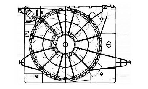 Вентилятор охлаждения радиатора Luzar, с кожухом, для двигателей 2.4i, для Hyundai Santa Fe, арт. LFK 08P7