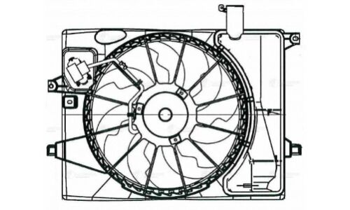 Вентилятор охлаждения радиатора Luzar, с кожухом, для Hyundai Elantra, арт. LFK 08X6