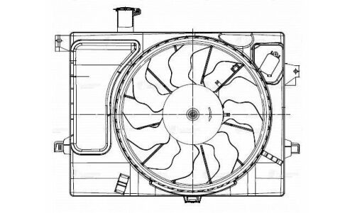 Вентилятор охлаждения радиатора Luzar, с кожухом, для KIA Ceed, арт. LFK 08X0