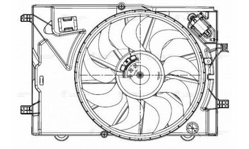 Вентилятор охлаждения радиатора Luzar, с кожухом, для Chevrolet Aveo, арт. LFK 0595