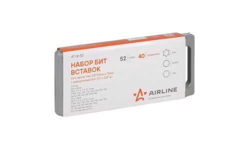 Набор бит Airline, посадочный размер HEX3/8", наконечники T/HEX/M, комплект 40 предметов, арт. AT-B-52