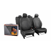 Чехлы Airline Лима для Nissan X-Trail (2007-2014), для передних и задних сидений, экокожа, черный цвет, 14 предметов