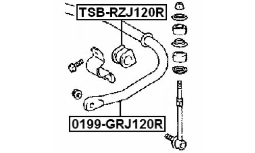 Стабилизатор | зад Febest, арт. 0199-GRJ120R